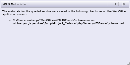 Path to downloaded schema file for WFS
