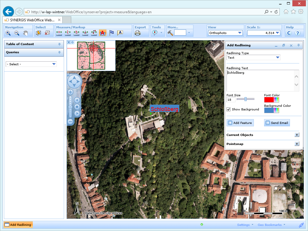 Adding a redlining in the WebOffice html client