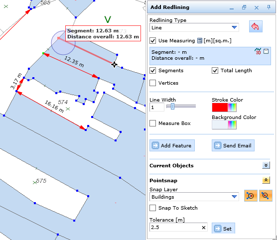 Snapping with Snap to Sketch in the WebOffice html client