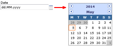 Calendar function for date fields