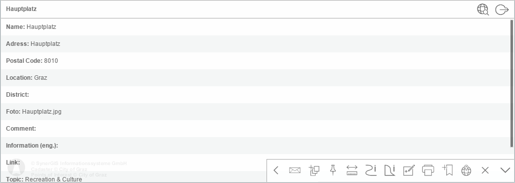 Detail view of an object in the WebOffice mobile client - tablet mode