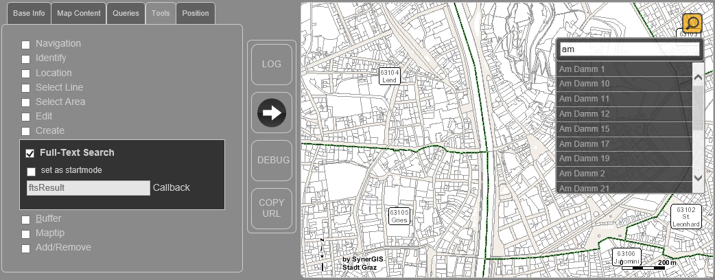 WebOffice map widget testcontainer - FTS