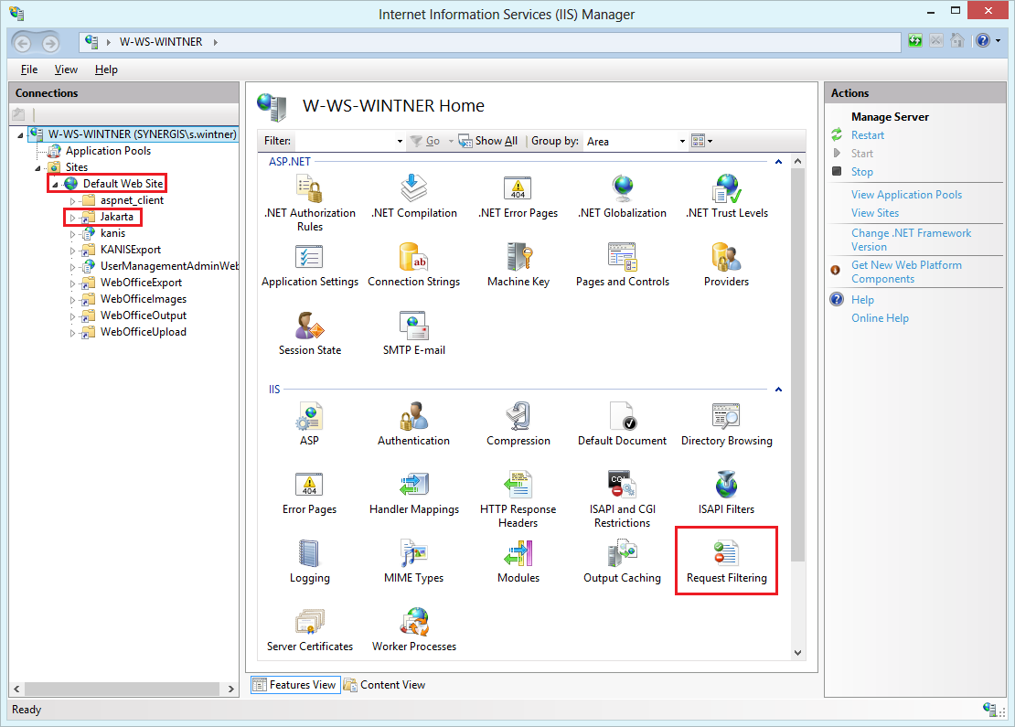 IIS request filtering