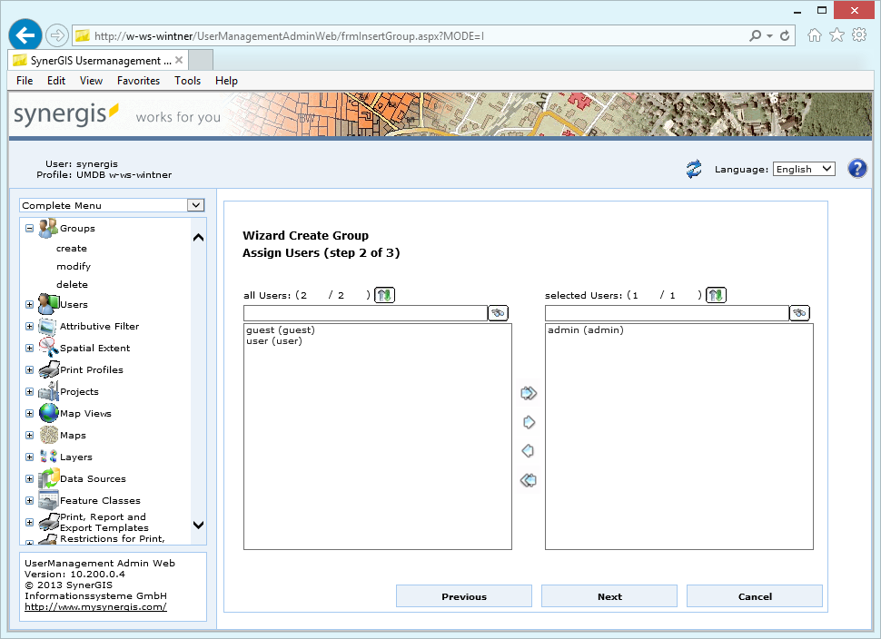 Create group - step 2