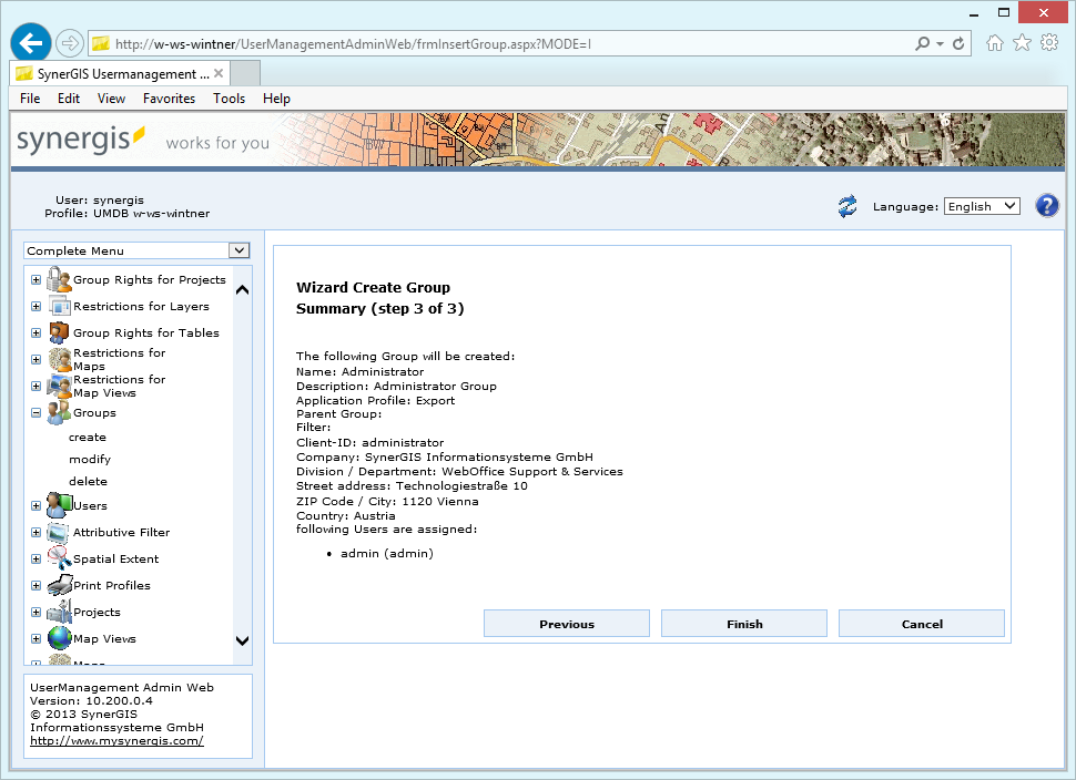 Create group - step 3