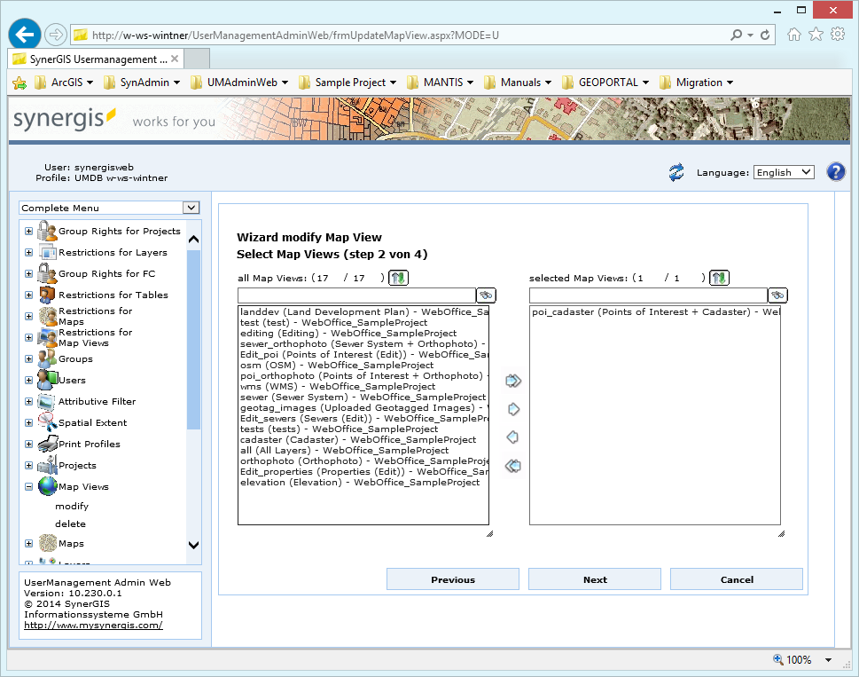 Modify a map view - step 2