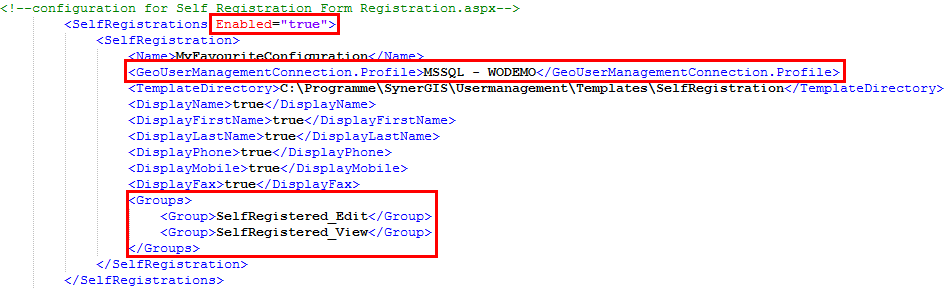 Activate the self registration
