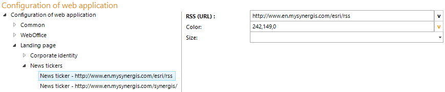 Configuration - News tickers 