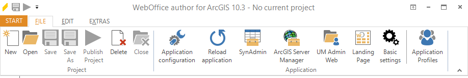 Application configuration menu
