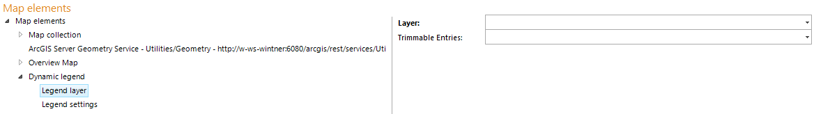 Legend layer configuration Legend layer configuration