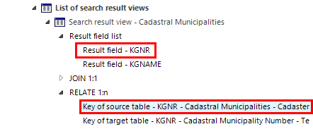 Result field of source table/layer
