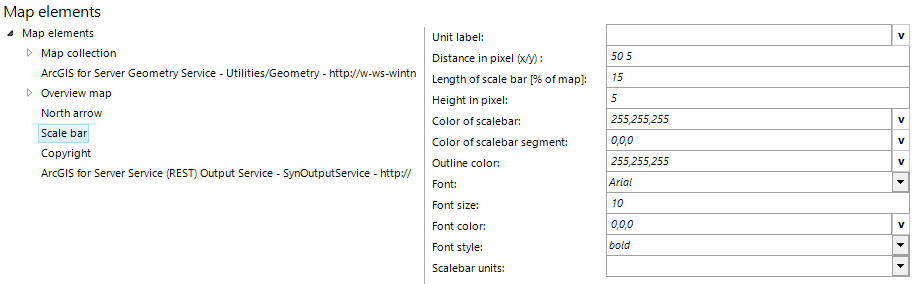 Scale bar configuration