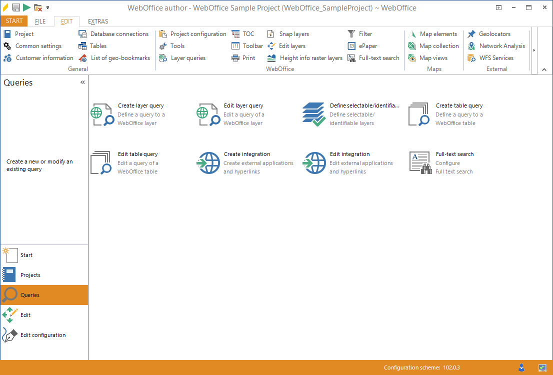 WebOffice author stack menu Queries