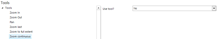 Zoom continuous tool configuration