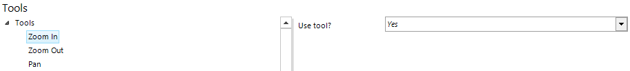 Zoom in tool configuration Zoom in tool configuration