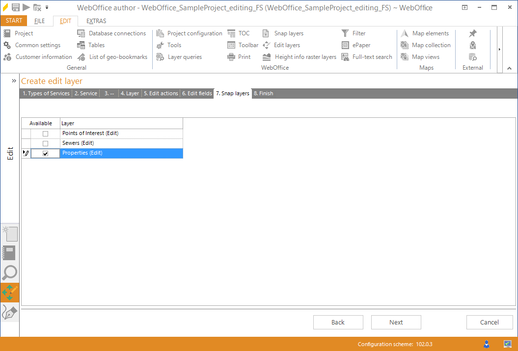 Wizard "Create edit layer" - snap layers