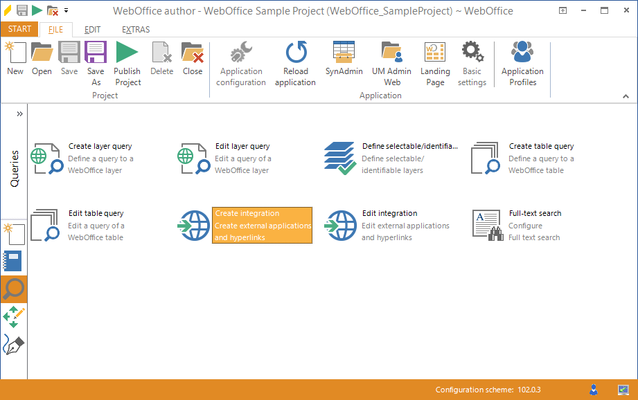 Starting the wizard "Create integration"