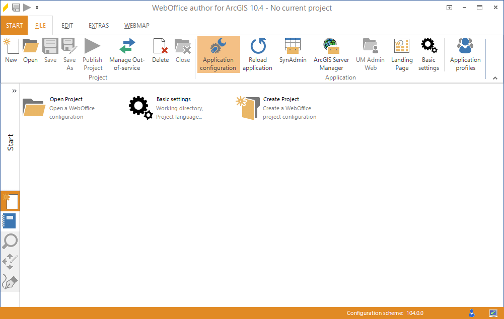 Open the application configuration