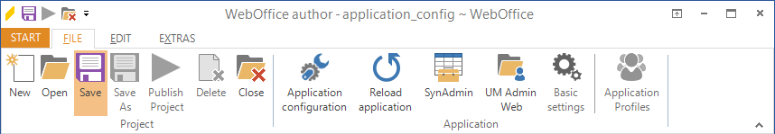 Save the application configuration