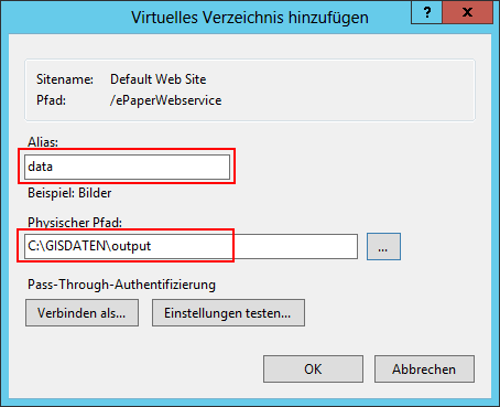 IIS - virtuelles Verzeichnis definieren