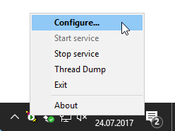 Tomcat konfigurieren - Taskbar