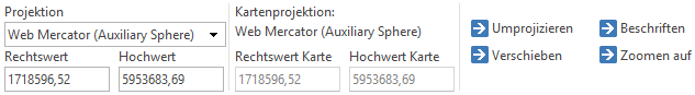 Werkzeugformular von Zoom auf Position im WebOffice core Client - projeziertes Koordinatensystem
