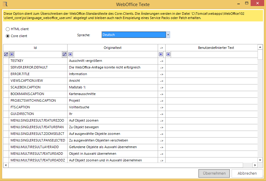 WebOffice WebOffice core Client Texte