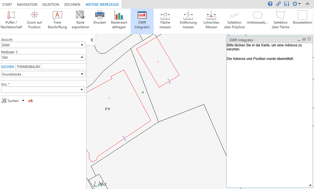GWR-Integrator - Adresse und Position wurde übermittelt GWR-Integrator - Adresse und Position wurde übermittelt