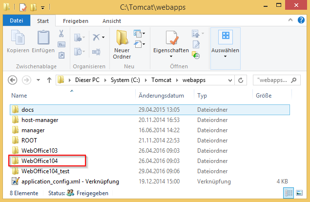 Hinzufügen einer neuen Weboffice Applikation zum Tomcat Applikationssever Hinzufügen einer neuen Weboffice Applikation zum Tomcat Applikationssever