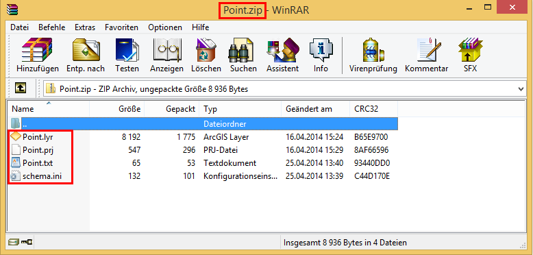Struktur der ZIP-Datei
