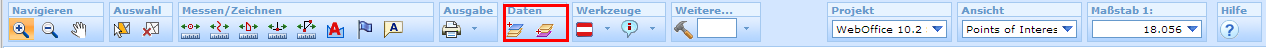 Werkzeuge Daten hinzufügen im WebOffice html Client