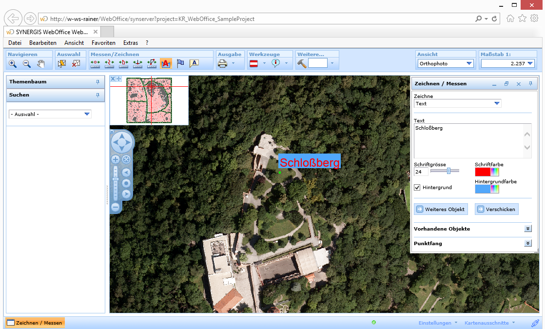 Ein Text- Objekt im WebOffice html client hinzufügen