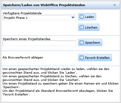 Hinzufügen von Favoriten mit aktivem WebOffice usermanagement