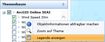 Legende vom WMS Layer anzeigen Legende vom WMS Layer anzeigen
