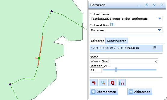 Verwendung des Schiebereglers, um Beschriftungen im WebOffice html Client auszurichten