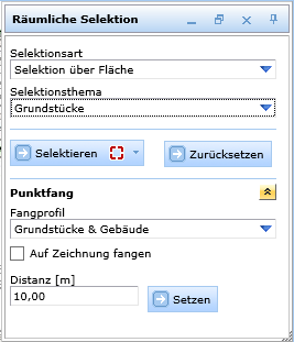 Selektion über Fläche &nbsp;mit Punktfang