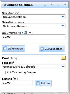Umkreisselektion mit Punktfang
