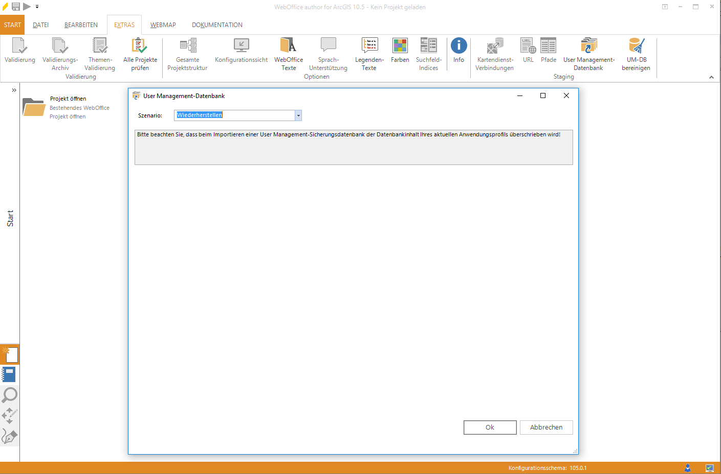 Usermanagement Staging in WebOffice author