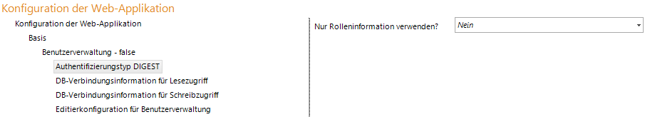 Authentifizierungstyp DIGEST Konfiguration