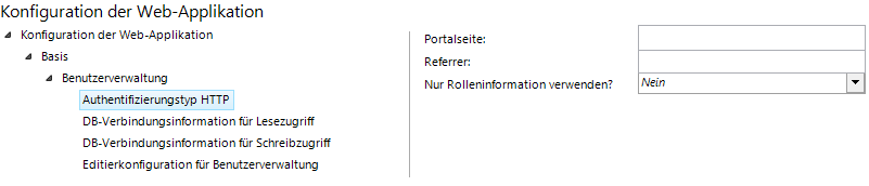 Authentifizierungstyp HTTP - Konfiguration Authentifizierungstyp HTTP - Konfiguration