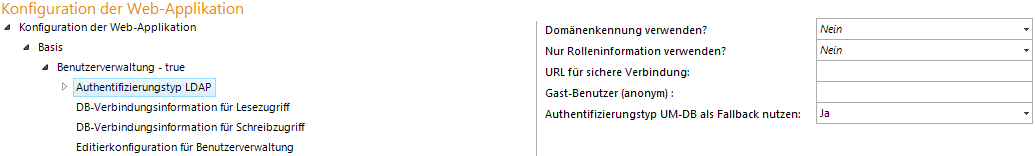 Authentifizierungstyp LDAP - Konfiguration Authentifizierungstyp LDAP - Konfiguration