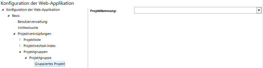 Konfiguration von gruppiertem Projekt Konfiguration von gruppiertem Projekt