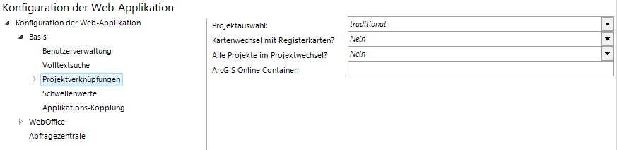 Konfiguration Projektverknüpfungen Konfiguration Projektverknüpfungen