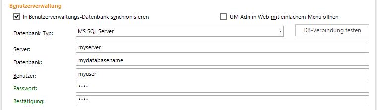 Grundeinstellungen - MS SQL Server Datenbank synchronisieren Grundeinstellungen - MS SQL Server Datenbank synchronisieren