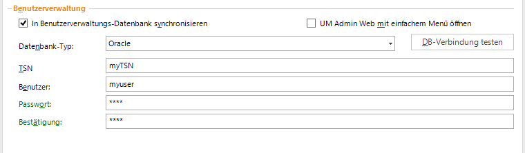 Grundeinstellungen - Oracle Datenbank synchronisieren Grundeinstellungen - Oracle Datenbank synchronisieren