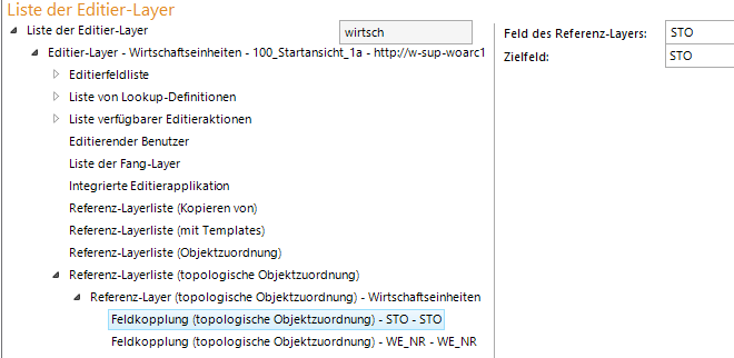 Konfiguration - Feldkopplung (topologische Objektzuordnung), Feld -> Feld Konfiguration - Feldkopplung (topologische Objektzuordnung), Feld -> Feld