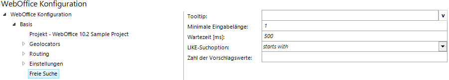 Konfiguration - Freie Suche Konfiguration - Freie Suche