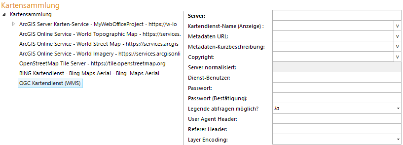 Konfiguration - OGC Kartendienst &nbsp;(WMS)