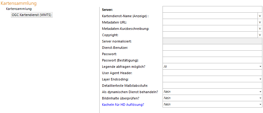 OGC Kartendienst (WMTS) Konfiguration