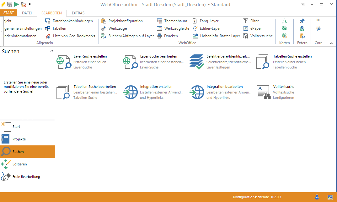 WebOffice author aufgeklapptes Stapelmenü inklusive Assistenten